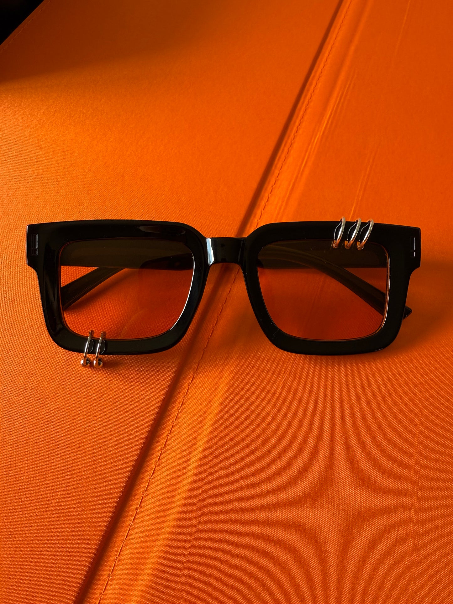 Black & Orange Square w/ Silver *RESTOCK*